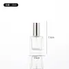 Frasco de perfume quadrado transparente de vidro, frasco spray de névoa fina portátil, frasco vazio cosmético recarregável para perfume, suporta atacado