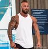 Amazon Comercio Exterior Verano Europa y Estados Unidos Algodón Profundo Fitness Chaleco en Blanco Deportes Chaleco en I Belleza para Hombre