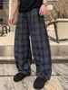 Pantalones a cuadros casuales estilo americano para hombre, nueva tendencia de moda de verano, versátiles, ligeros, pantalones de pierna recta fluidos