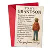 Tarjetas de felicitación inspiradoras para nietos, mensajes sinceros de abuelos a sus nietos, tarjetas de buenos deseos cálidos con sobres rojos