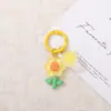 Chaveiro de flor de resina transparente colorido, fivela de porta, pingente de conta, decoração de pequeno presente versátil cultural e criativo personalizado para DIY