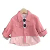 Chaqueta de Mezclilla para Niñas Otoño 2025 Nueva Elegante Ropa Infantil Bebé Pequeño Top Patchwork Primavera y Otoño