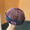Chapéu docker de ganga bordado com letra retro japonês para mulheres, versátil e afina o rosto, chapéu casual hip-hop de rua para homens