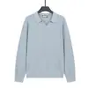Suéter de malha com gola masculina, outono/inverno, luxo leve, alta qualidade, pulôver de manga longa, casual, simples, cor sólida, peça básica