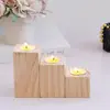 Suporte de Vela Aromaterapia de Madeira Moderno Simples Casamento Natal Taça de Vela Atmosfera Criativa Decoração de Casa Enfeites de Mesa