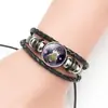 Suministro de joyería transfronteriza hoja fantasma pulsera de cuero hecha a mano para hombres y mujeres joyería de moda para impresión de figuras
