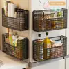 Estante de Almacenamiento para Film Transparente Canasta de Almacenamiento para Colgar en el Lado del Refrigerador Caja Organizadora de Condimentos para Huecos de Cocina sin Agujeros