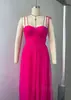 Atacado Transfronteiriço Europeu e Americano Roupas Femininas Vestido Midi de Renda Elegante Saia de Alça Vestido de Renda com Laço