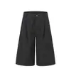 Y6086 Estilo Callejero Americano Unisex Retro Rayas Decoración Metálica Diseño Pantalones Cortos Holgados de Siete Cuartos para Hombre