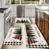 Tapetes de Cocina Transfronterizos, Alfombras Decorativas Navideñas Domésticas Absorbentes de Agua Antideslizantes, Se Pueden Usar como Felpudos de Entrada de Terciopelo de Cristal