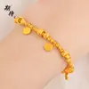 Esperando el Oro de Arena de Vietnam, Que No Se Desvanece por Mucho Tiempo, Pulsera de Cuentas Ojo de Gato de Paz y Alegría, Pulsera Retro China de Cuentas de Sarga Brillantes