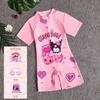 Maiô de Peça Única Estilo Princesa para Meninas Verão 2025 Novo Conjunto de Roupa de Banho de Manga Curta para Crianças Pequenas