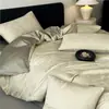 Conjunto de cama luxuoso e elegante de jacquard 100% algodão de quatro peças para o quarto principal, incluindo um lençol de puro algodão e uma capa de edredom, adequado para todas as estações