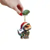20 Piezas de Decoraciones Navideñas de Dinosaurio Festivo, Regalos de Madera para Fiestas Navideñas en Casa, Colgantes Decorativos Navideños de Dinosaurio