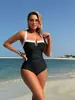 Maiô Peça Única Amazon 2027 para Mulheres, Biquíni Estilo Europeu e Americano, Roupa de Banho Color-Blocking de Cintura Alta, Biquíni Sexy de Cor Sólida Transfronteiriço