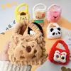 Monedero de Peluche Tejido de Dibujos Animados Ins Bolsa Portátil para Almacenamiento de Cables de Auriculares Bolsa Linda de Niña para Almacenamiento de Joyas