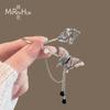 Pinza de mariposa estilo antiguo horquilla de abanico femenina diseño de nicho pinza para flequillo lateral par de pinzas accesorios para el cabello accesorios Hanfu