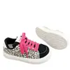 Zapatos de Plataforma Estilo Coreano Estilo Ins Diseño de Bloques de Color Suela Gruesa Estampado de Leopardo Zapatos de Tabla Otoño 2026 Nueva Moda Versátiles Cómodos Zapatos Casuales