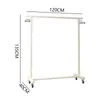 Perchero de Pie Color Crema para Sala de Estar, Estante de Almacenamiento y Colgado de Ropa, Perchero Sencillo con Ruedas para Dormitorio de Estudiante