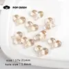 Pulseira de Corrente para Celular em Formato de Coração com Material de Contas de Alto Brilho, Contas Soltas de Cor Sólida Gelatinosa com Furo Reto e Textura de Alta Transparência