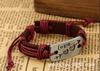 Pulseira de joias presente de Dia dos Namorados casal fabricantes Japão e Coreia do Sul uma flecha através do coração amor retrô couro tecido Europa e Estados Unidos