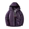 Jaqueta de algodão acolchoada de inverno, à prova de vento, impermeável, espessa para aquecimento, corte solto, moderna e estilosa, com forro de fleece nuvem de grafeno