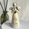 Estatueta de Anjo Estátua de Resina Estilo Country Americano Personagem Decoração Casal Coração de Amor Casamento Casa Pequeno Presente Criativo