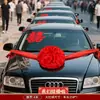 Decoración de Coche de Boda con Flores de Hortensia Rojas Grandes, Vehículo Principal de Boda, Flotilla de Coches de Boda, Conjunto de Arreglo Floral, Entrega de Coche Nuevo