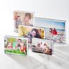 Soporte de Mesa para Tarjetas de Acrílico Marco de Fotos de Acrílico a Prueba de Manipulación Ps Pantalla Completa Marco de Fotos Transparente de Alta Definición para Uso Doméstico