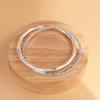 Pulsera de plata con pie de rey ciervo dorado, de moda, con sección de bambú de plata lisa, de doble círculo sólido, de plata de ley 999, elegante joyería de plata para mujer.