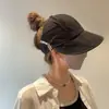 Sombrero de pescador Zhao Rusi para mujer, primavera y verano 2024, protección solar, protección UV, color negro liso