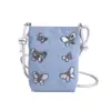Dropshipping Transfronterizo Bolso Pequeño de Mezclilla Floral para Mujer Verano 2026 Nuevo Casual Versátil Bolso para Teléfono Móvil Bolso de Hombro Cruzado