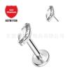 Pendientes de titanio F136 con forma de ojo de caballo y incrustaciones de circonita 5A en el labio, joyería para piercing corporal de aleación de titanio G23 con borde cruzado, para el hueso de la oreja