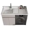 Directo del fabricante: Gabinete de lavandería para balcón de aluminio tipo panal con lavadora de carga frontal integrada y lavabo para ropa
