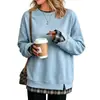 Moletom Amazon feminino com blocos de cor e mangas compridas, série com estoque de longo prazo, best-seller de outono/inverno, estilo casual para casais