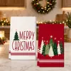 Toalha de Prato de Cozinha Popular de Natal Xiyin Temu Transfronteiriça Boneco de Neve de Natal Toalha Absorvente de Mesa de Jantar Decoração de Feriado
