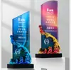 Trofeos de Cristal Creativos Personalizados para Reuniones Anuales de Empresa, Premios al Empleado Destacado, Premios de Competiciones Deportivas, Souvenirs con Grabado