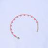 Cadena de acero inoxidable con forma de corazón de melocotón que gotea aceite por ambos lados, pulsera y collar a juego.