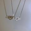 Fangxing Plata de Ley S925 Alas de Ángel Guardián Corazón Saltando Collar para Mujer Cadena de Clavícula de Verano Lujo Accesible Sentido de Diseño de Nicho