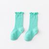 Primavera y Verano Nuevos Calcetines de Malla para Niños Algodón Niñas Aman Color Caramelo Borde Oreja de Madera 1-12 Años Bebé Calcetines Zhuji