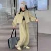 Conjunto de Primavera y Otoño para Niños 2026 Nuevo Estilo Moda para Niñas Chaqueta Casual Simple y Elegante Ropa de Trabajo Elegante Pantalones de Pierna Ancha Conjunto de Dos Piezas
