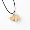 Colgante de Cristal Tallado Transfronterizo, Piedra de Ágata Natural Finamente Tallada Ojo de Tigre Animal Elefante Vintage Artístico Collar Joyería
