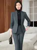 Traje Elegante de Moda de Alta Gama Color Albaricoque para Mujer Formal Casual Versátil Estilo Diosa Ropa Profesional Ropa de Trabajo para Mujer