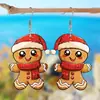 Brincos Fofos de Natal Transfronteiriços Desenho Animado 2025 Pão de Gengibre Ano Novo Novos Brincos de Acrílico