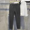 Calça de terno de lã masculina outono e inverno espessa com caimento calça cropped masculina slim fit skinny moderna casual calça de terno
