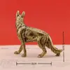 Enfeites de Cachorro de Latão Cão Lobo Grande Casa de Cachorro Limpeza Pátio Sentado Latão Filhote Casa Sala de Estar Animal de Estimação de Chá Mesa de Chá Decoração de Escritório