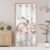 Cortina divisoria para puerta sin perforaciones, tela resistente al viento, para dormitorio, hogar, estilo chino, para baño, cocina