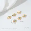 Contas Espaçadoras de Trevo de Quatro Folhas Rombus de Zircônia Colorida Banhadas a Ouro 14K que Preservam a Cor com Furo para Montagem de Pulseira Colar DIY