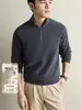 Sudadera con capucha y media cremallera estilo Old Money para hombre yingao Otoño Invierno Nueva Llegada Tejido texturizado Ropa exterior casual Sudadera con capucha