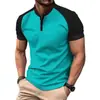 Camiseta polo deportiva con cuello Henry y botones para hombre, venta rápida de Amazon, verano 2025, transfronteriza entre Europa y Estados Unidos